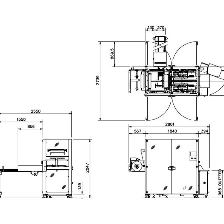 Технические чертежи автомата серии TML 