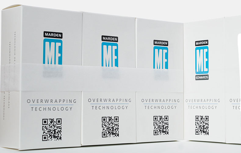 close-up of banded cosmetics cartons