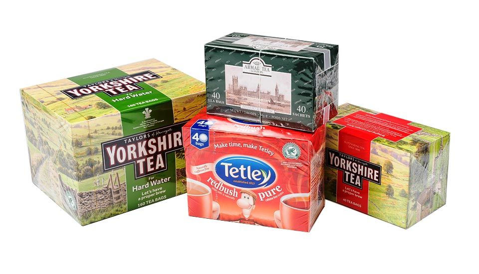 Cartons de thé emballés